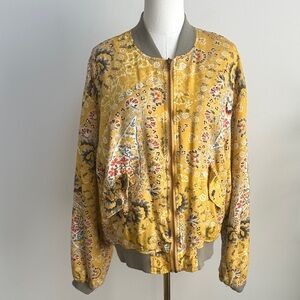 Free‎ People Women’s Bohemian Boho Dopamine Paisley Bomber Jacket Oversized Med